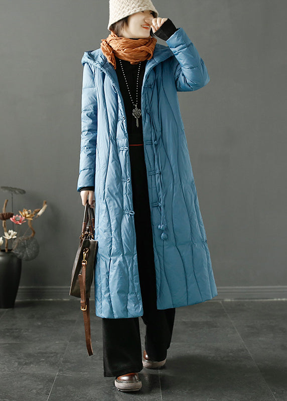 Vintage Green Hooded Tasseled Chinese Button cotton Coats Winter