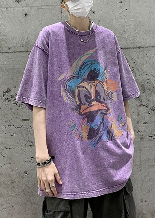 Vintage Green O Neck Print Cotton Mens T Shirt Summer