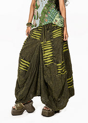 Vintage Green Tie Dye Flower Bud Skirt Summer