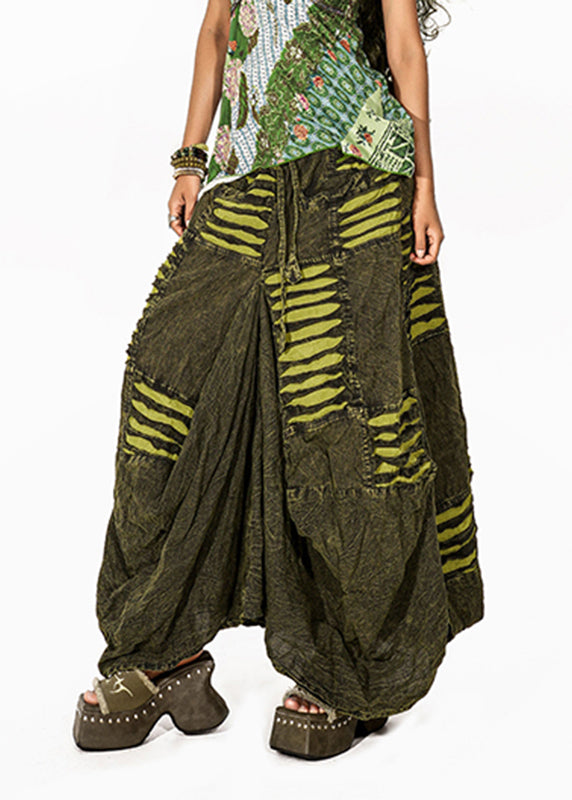 Vintage Green Tie Dye Flower Bud Skirt Summer