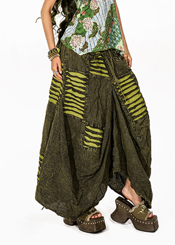 Vintage Green Tie Dye Flower Bud Skirt Summer