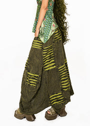 Vintage Green Tie Dye Flower Bud Skirt Summer