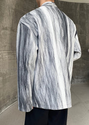Vintage Grey Tie Dye Lace Up Mens Coats Spring