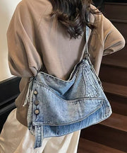 Vintage Large Capacity Asymmetrical Design Denim Messenger Bag