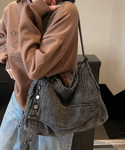 Vintage Large Capacity Asymmetrical Design Denim Messenger Bag