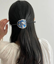 Vintage Magpie Sterling Silver Cloisonne Enamel Hairpin