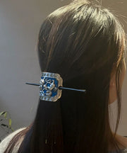 Vintage Magpie Sterling Silver Cloisonne Enamel Hairpin