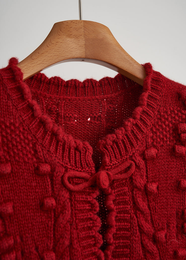 Vintage Mulberry Chinese Button Knit Vest Tops Fall