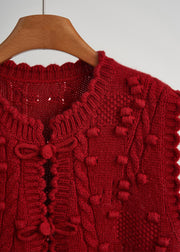 Vintage Mulberry Chinese Button Knit Vest Tops Fall