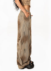 Vintage Patchwork Tie Dye Wide Leg Jeans Summer