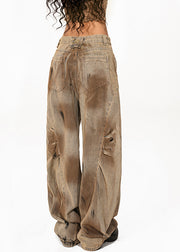 Vintage Patchwork Tie Dye Wide Leg Jeans Summer