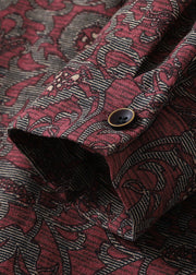 Vintage Peter Pan Collar Print Pockets Cotton Shirts Dress Spring