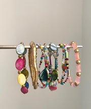 Vintage Rainbow Ally Weave Bead Bracelet Eight-Piece Set