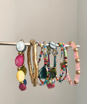 Vintage Rainbow Ally Weave Bead Bracelet Eight-Piece Set