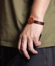 Vintage Red Floral Leather Cinnabar Watches
