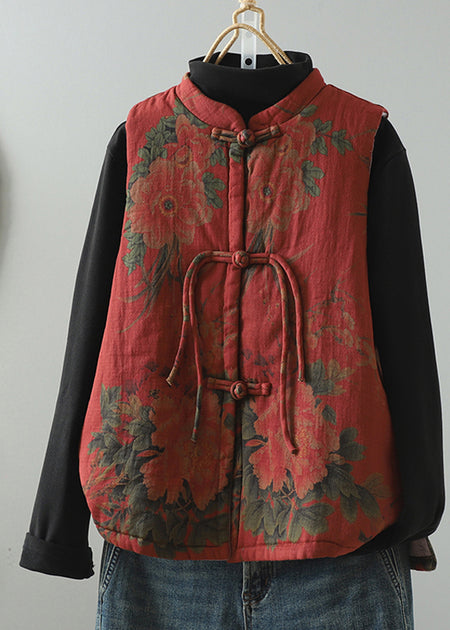 Women Autumn 100%Linen Vintage Patchwork Loose Vest AH1029 main image 1