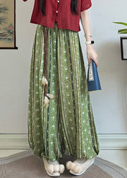 Vintage Red Tasseled Print Cotton Lantern Pants Fall