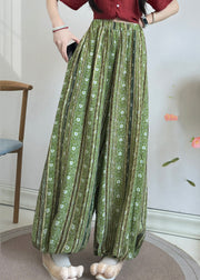 Vintage Red Tasseled Print Cotton Lantern Pants Fall