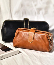 Vintage Solid Durable Leather Clutch