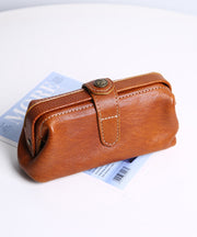 Vintage Solid Durable Leather Clutch