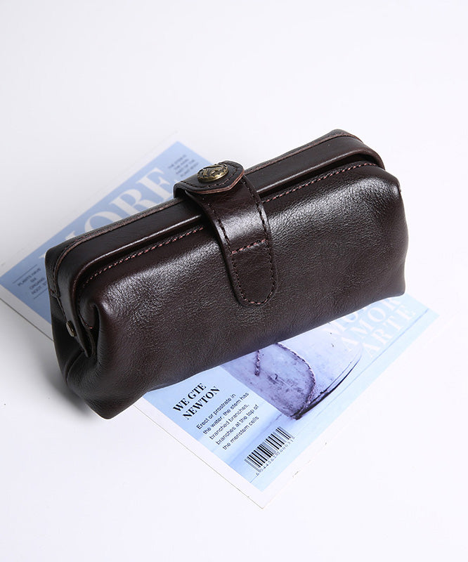 Vintage Solid Durable Leather Clutch