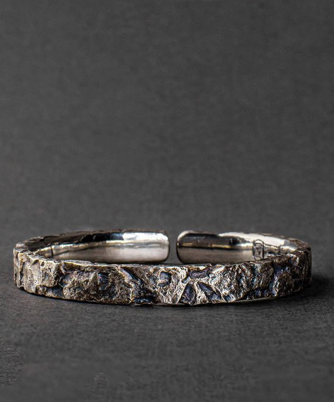 Vintage Sterling Silver A Massive Rock Men Cuff