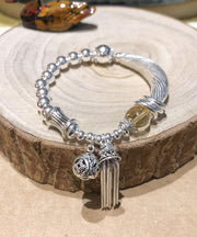 Vintage Sterling Silver Crystal Tassel Bangle
