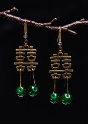 Vintage Turquoise Wedding Copper Drop Earrings
