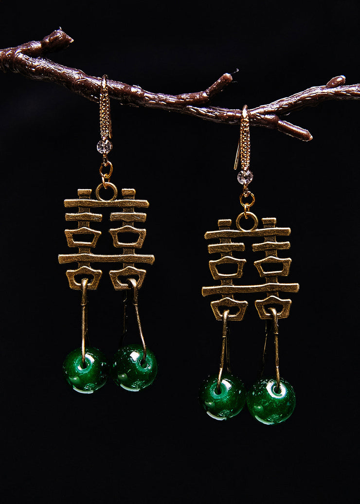 Vintage Turquoise Wedding Copper Drop Earrings