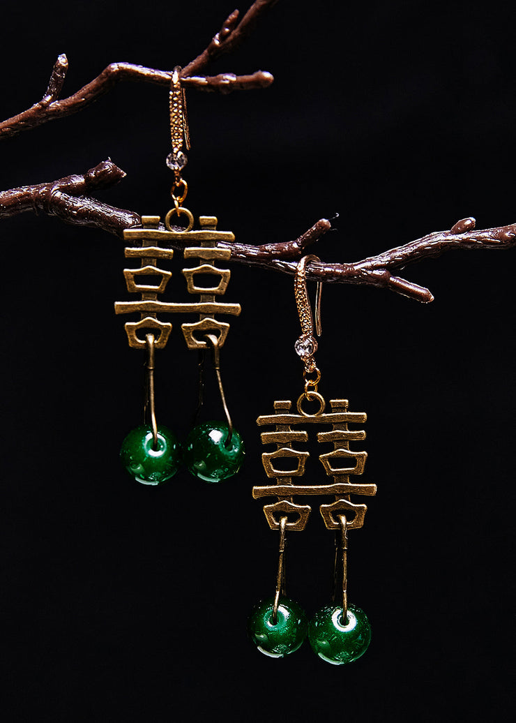 Vintage Turquoise Wedding Copper Drop Earrings