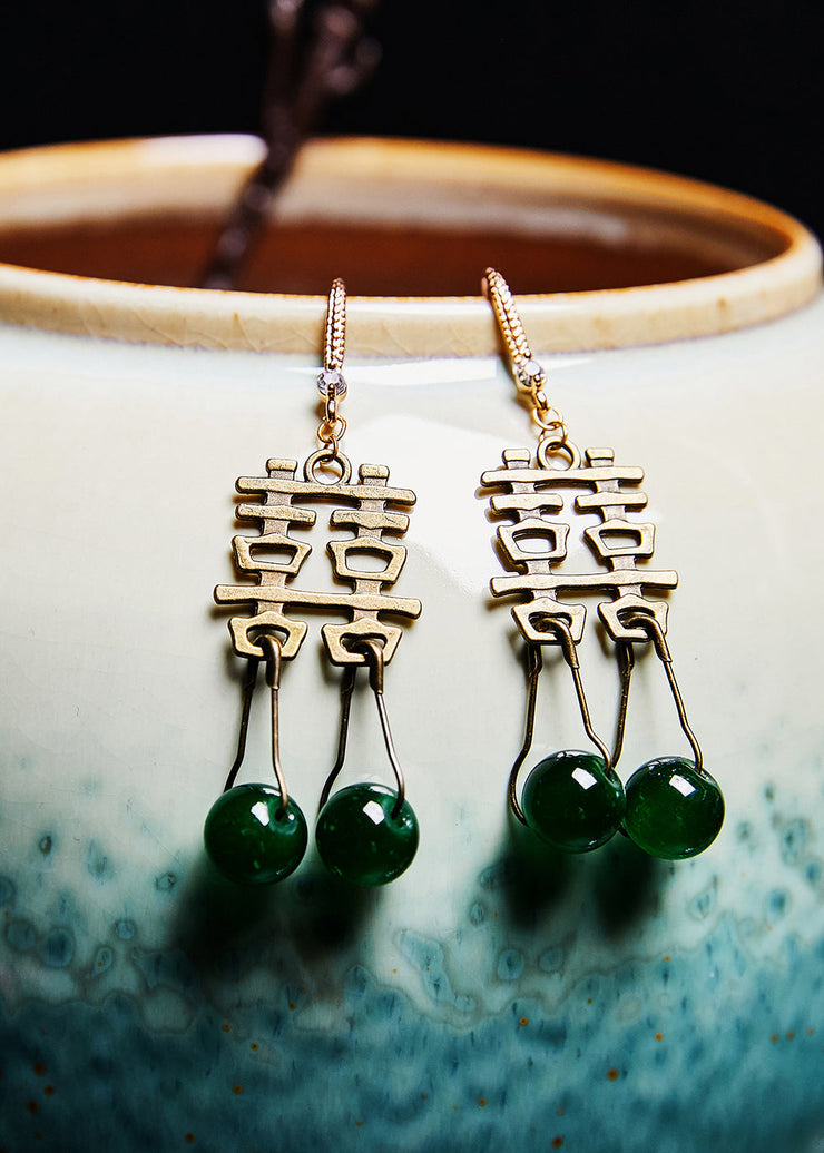 Vintage Turquoise Wedding Copper Drop Earrings