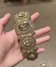 Vogue Coffee Alloy Zircon Cloth Hairpin