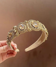 Vogue Coffee Alloy Zircon Cloth Hairpin