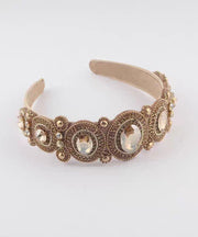 Vogue Coffee Alloy Zircon Cloth Hairpin