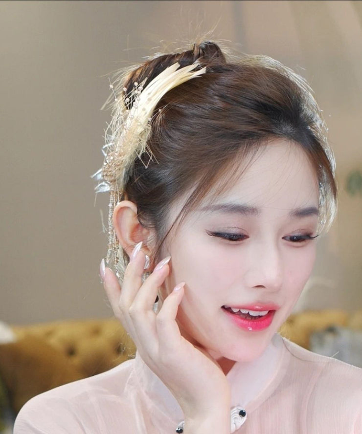 Vogue Gold Alloy Chicken Hair Tassel Hairpin