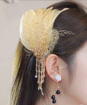 Vogue Gold Alloy Chicken Hair Tassel Hairpin