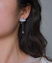 Vogue Gold Copper Overgild Cloud Raindrop Tassel Drop Earrings