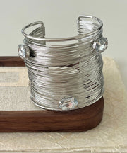 Vogue Gold Sterling Silver Overgild Zircon Cuff