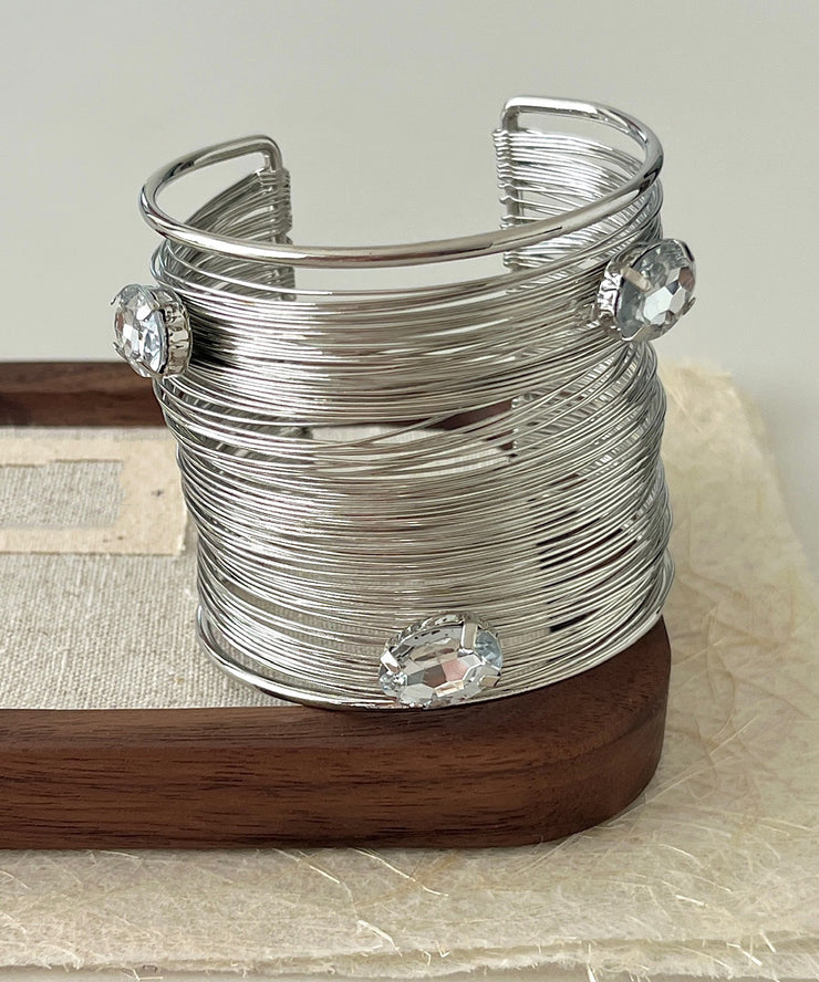 Vogue Gold Sterling Silver Overgild Zircon Cuff