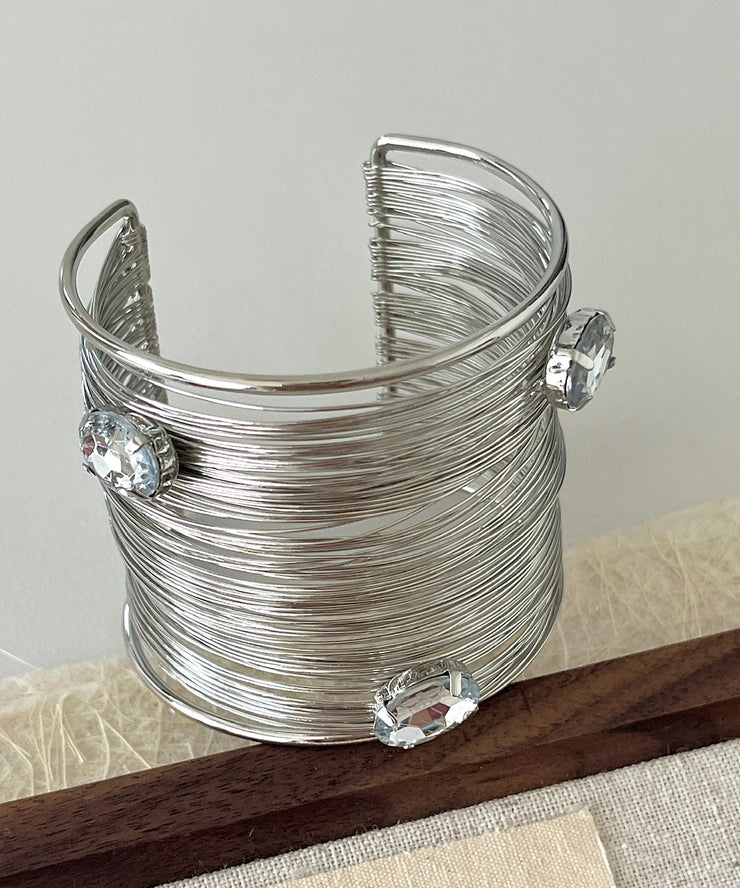 Vogue Gold Sterling Silver Overgild Zircon Cuff