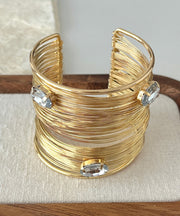 Vogue Gold Sterling Silver Overgild Zircon Cuff