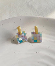 Vogue Rainbow Copper Overgild Shell Stud Earrings