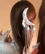 Vogue Silk Alloy Crescent Moon Tassel Hairpin