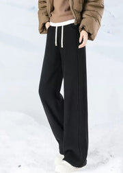 Warm Coffee Pockets Elastic Waist Teddy Warm Fleece Pants Winter