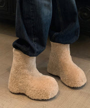 White Fuzzy Fur Fluffy Platform Fashion Thick Warm Boots