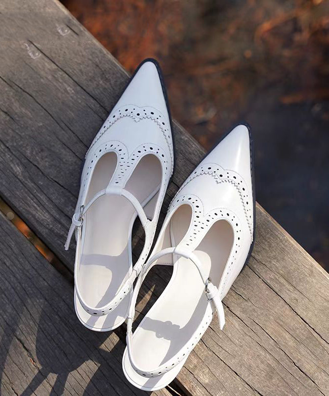 White Kitten Faux Leather Beautiful Splicing Hollow Out
