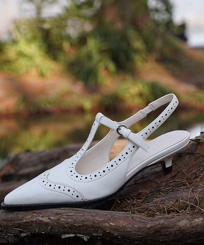 White Kitten Faux Leather Beautiful Splicing Hollow Out