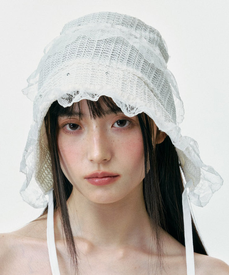 White Lace Summer Breathable Korean Style Hat