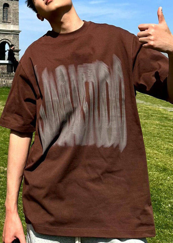 White Letter Cotton Men T Shirts O Neck Summer