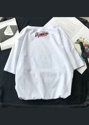 White Letter Cozy Cotton Men T Shirt O Neck Summer